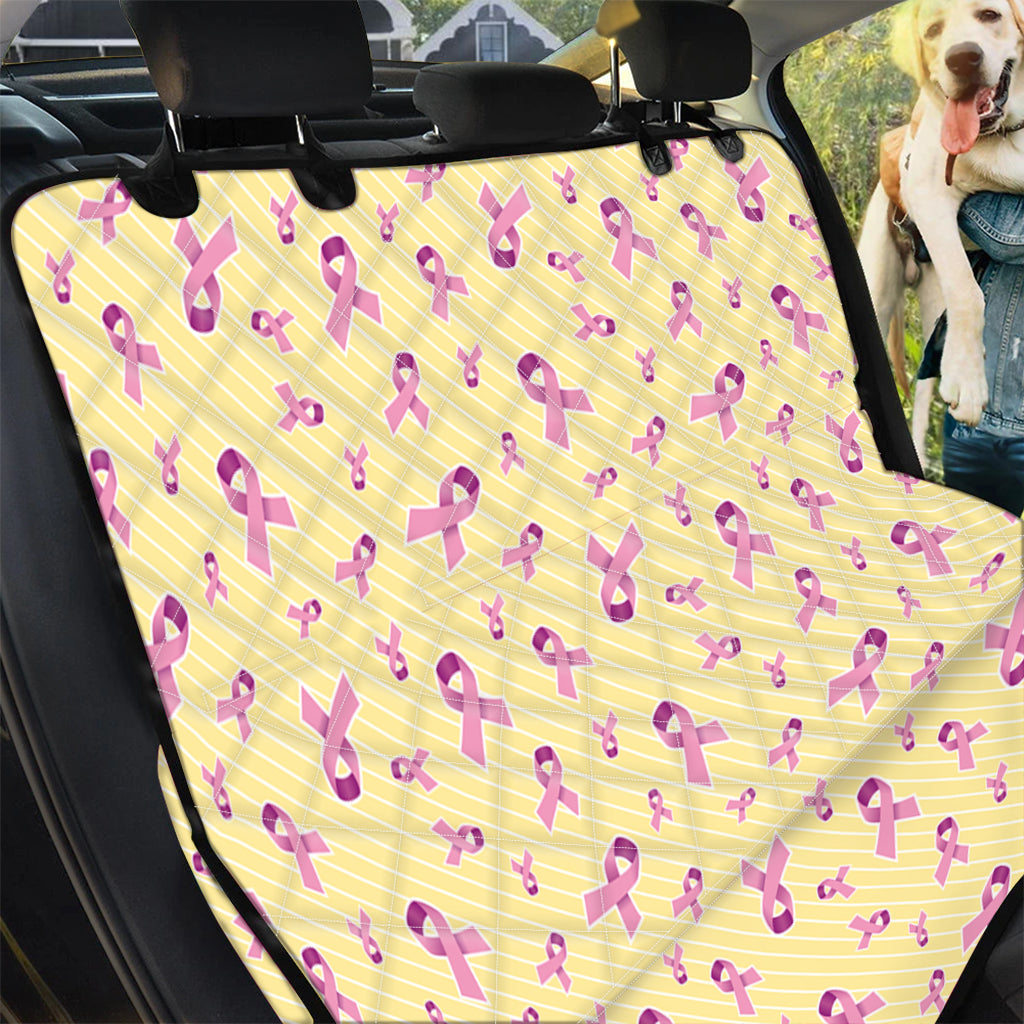 Pastel Breast Cancer Awareness Print Pet Car Back Seat Cover