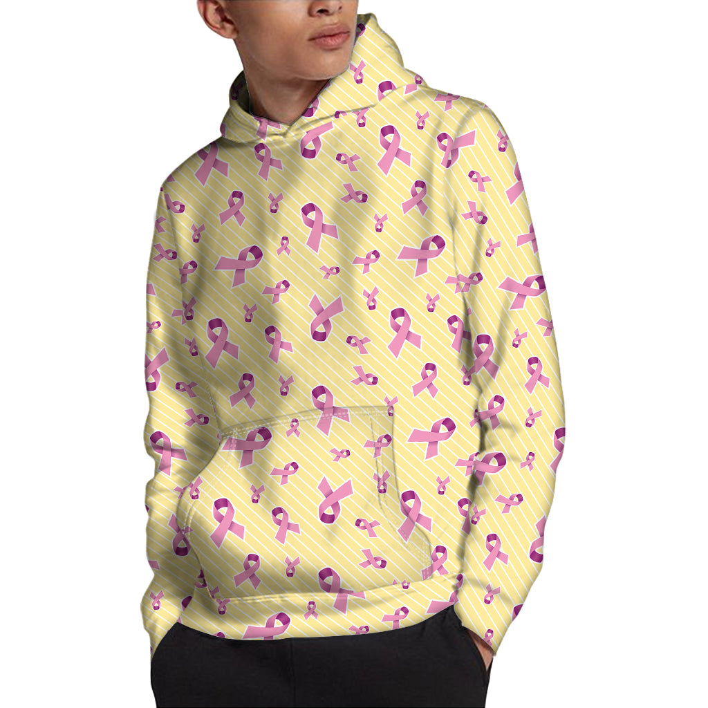 Pastel Breast Cancer Awareness Print Pullover Hoodie