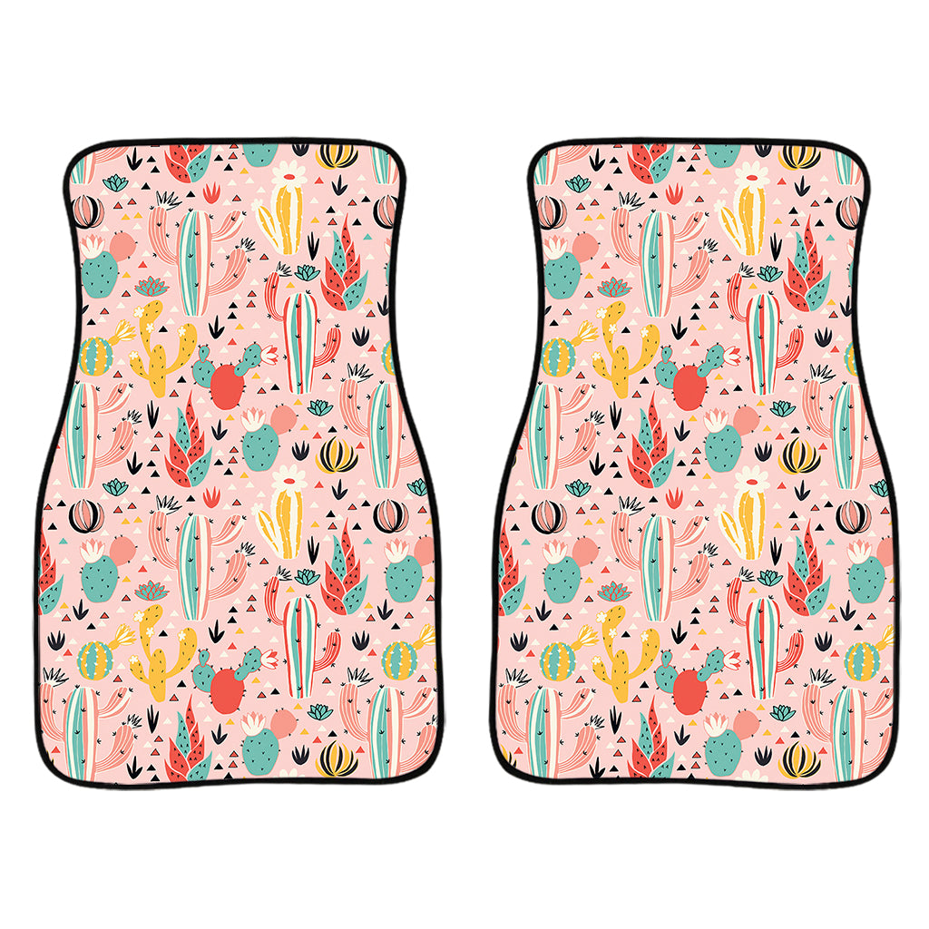 Pastel Cactus And Succulent Print Front Car Floor Mats