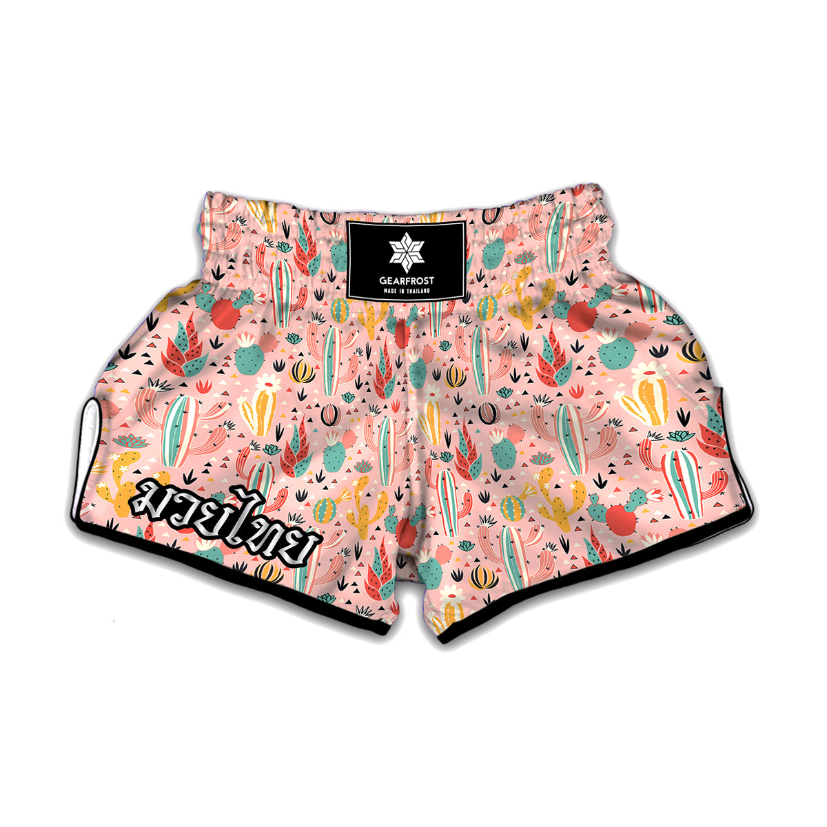 Pastel Cactus And Succulent Print Muay Thai Boxing Shorts