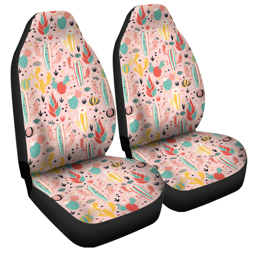 Pastel Cactus And Succulent Print Universal Fit Car Seat Covers