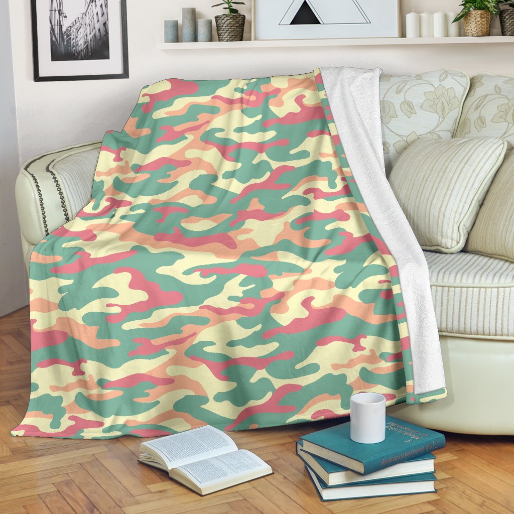 Pastel Camouflage Print Blanket