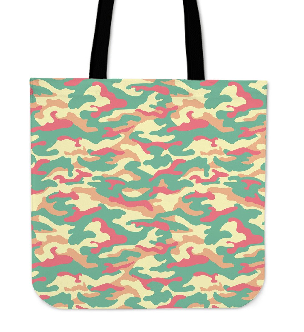 Pastel Camouflage Print Canvas Tote Bag