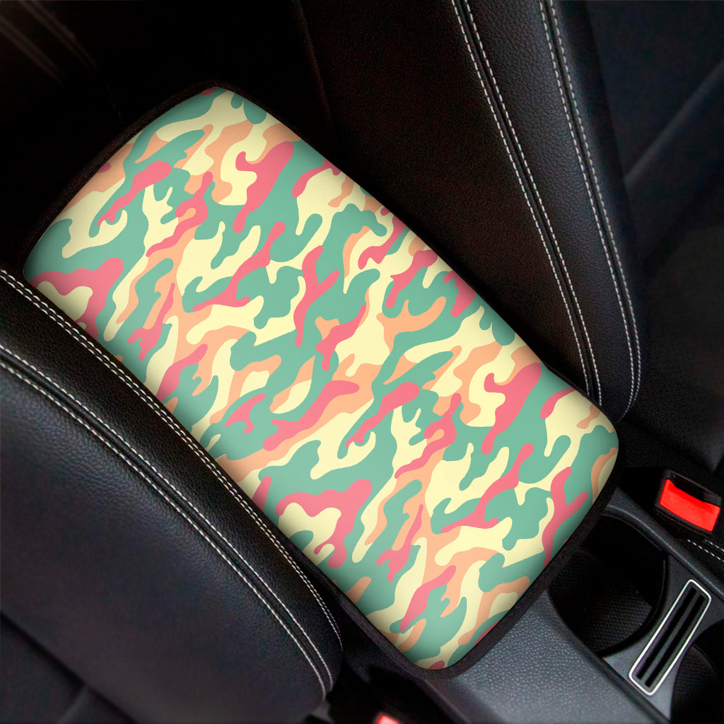 Pastel Camouflage Print Car Center Console Cover