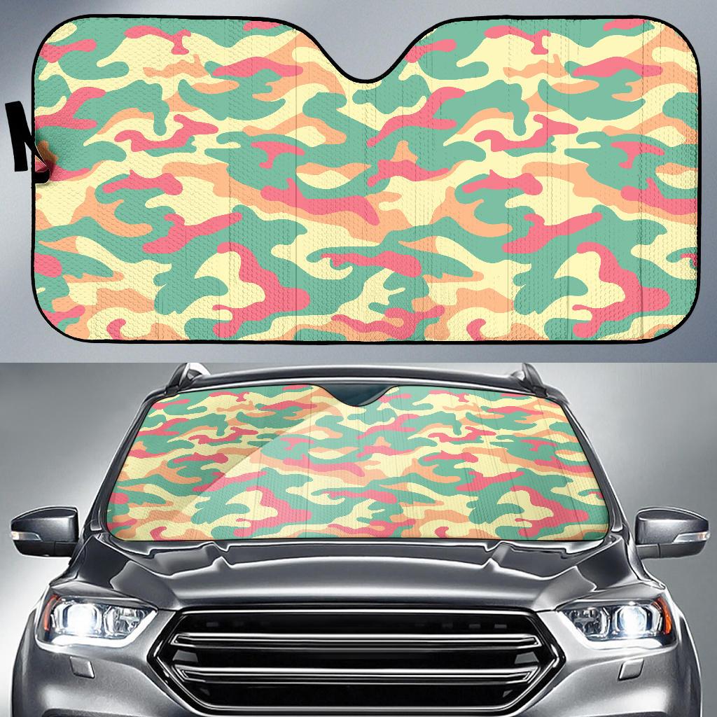 Pastel Camouflage Print Car Sun Shade