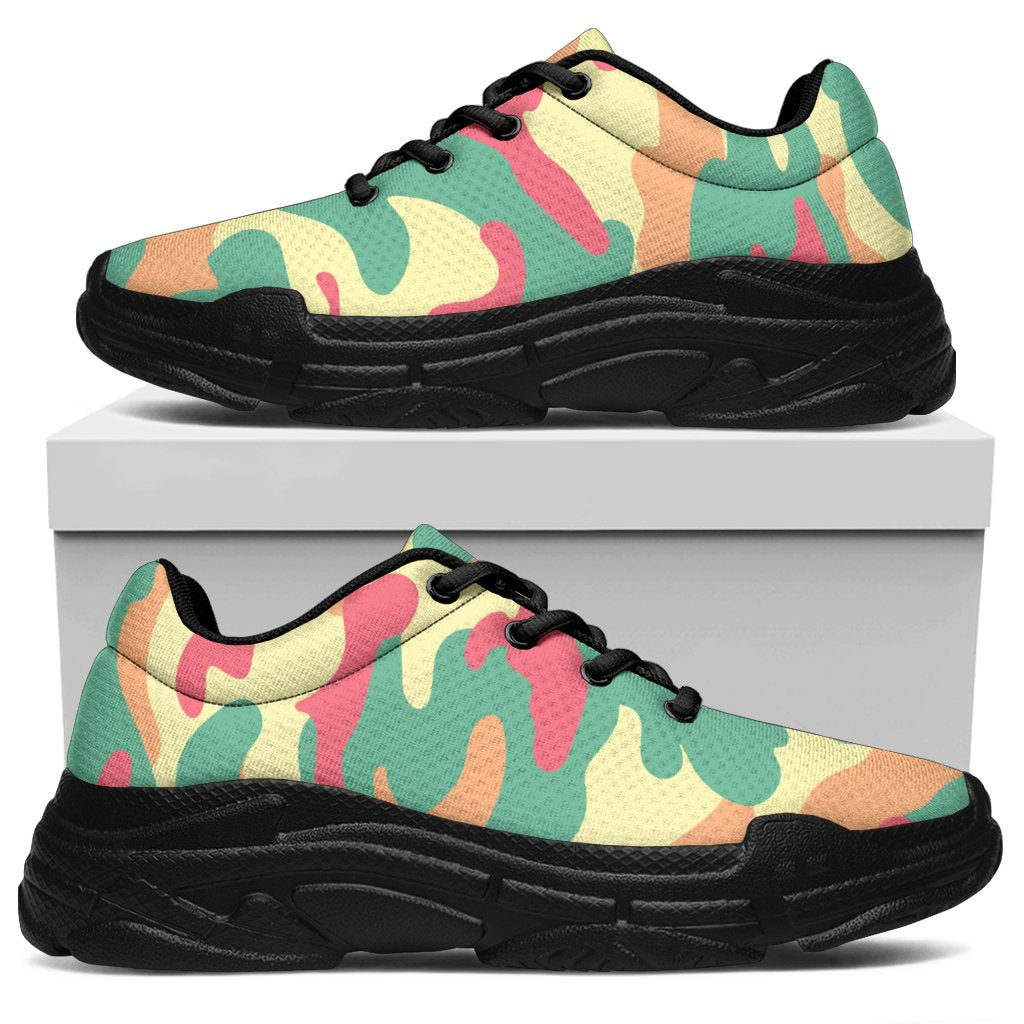 Pastel Camouflage Print Chunky Sneakers