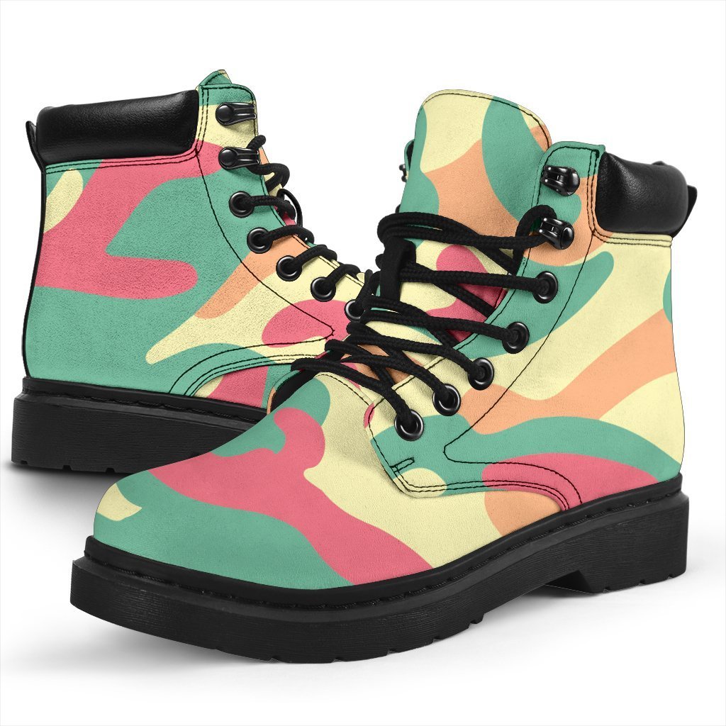 Pastel Camouflage Print Classic Boots