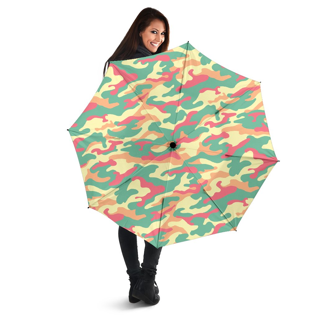 Pastel Camouflage Print Foldable Umbrella