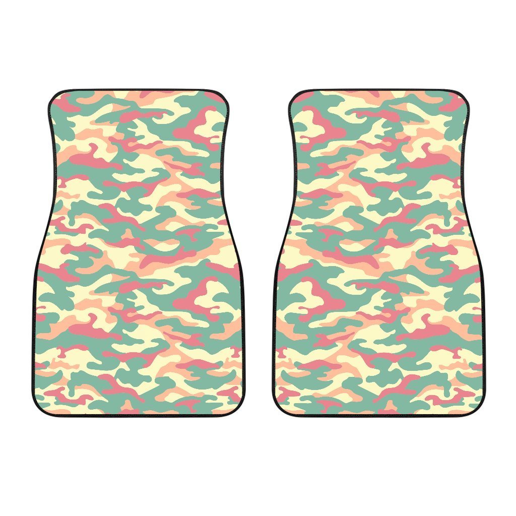 Pastel Camouflage Print Front Car Floor Mats