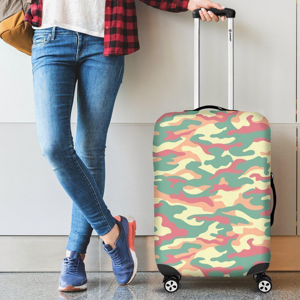 Pastel Camouflage Print Luggage Cover