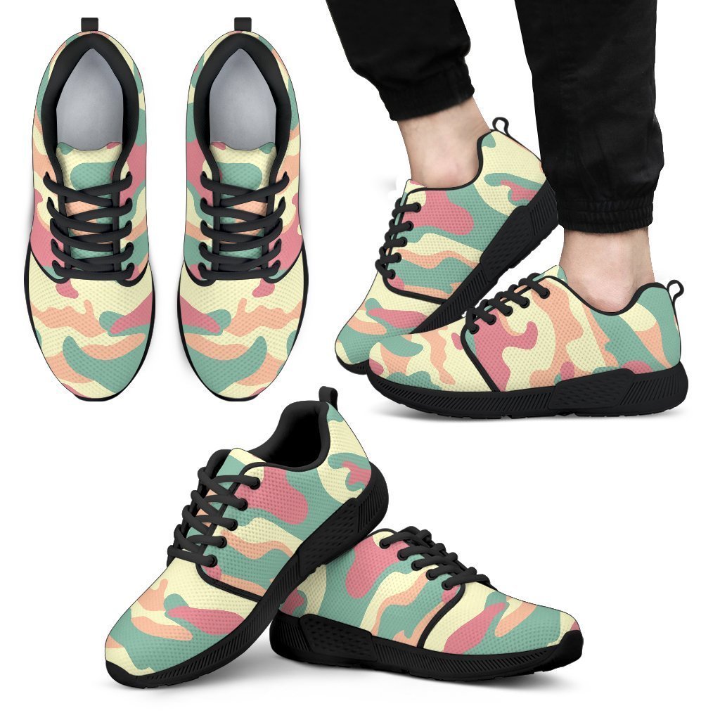 Pastel Camouflage Print Men's Athletic Shoes