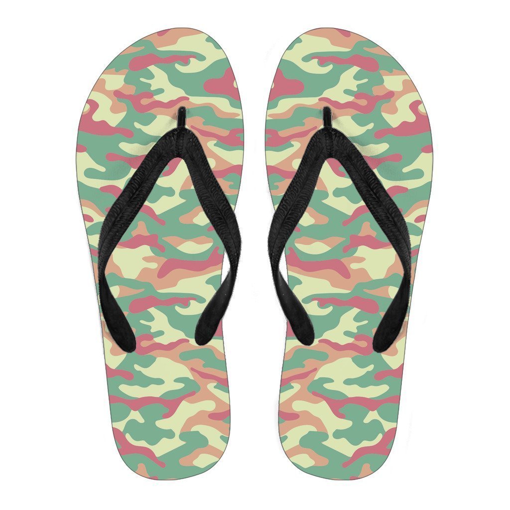 Pastel Camouflage Print Men's Flip Flops