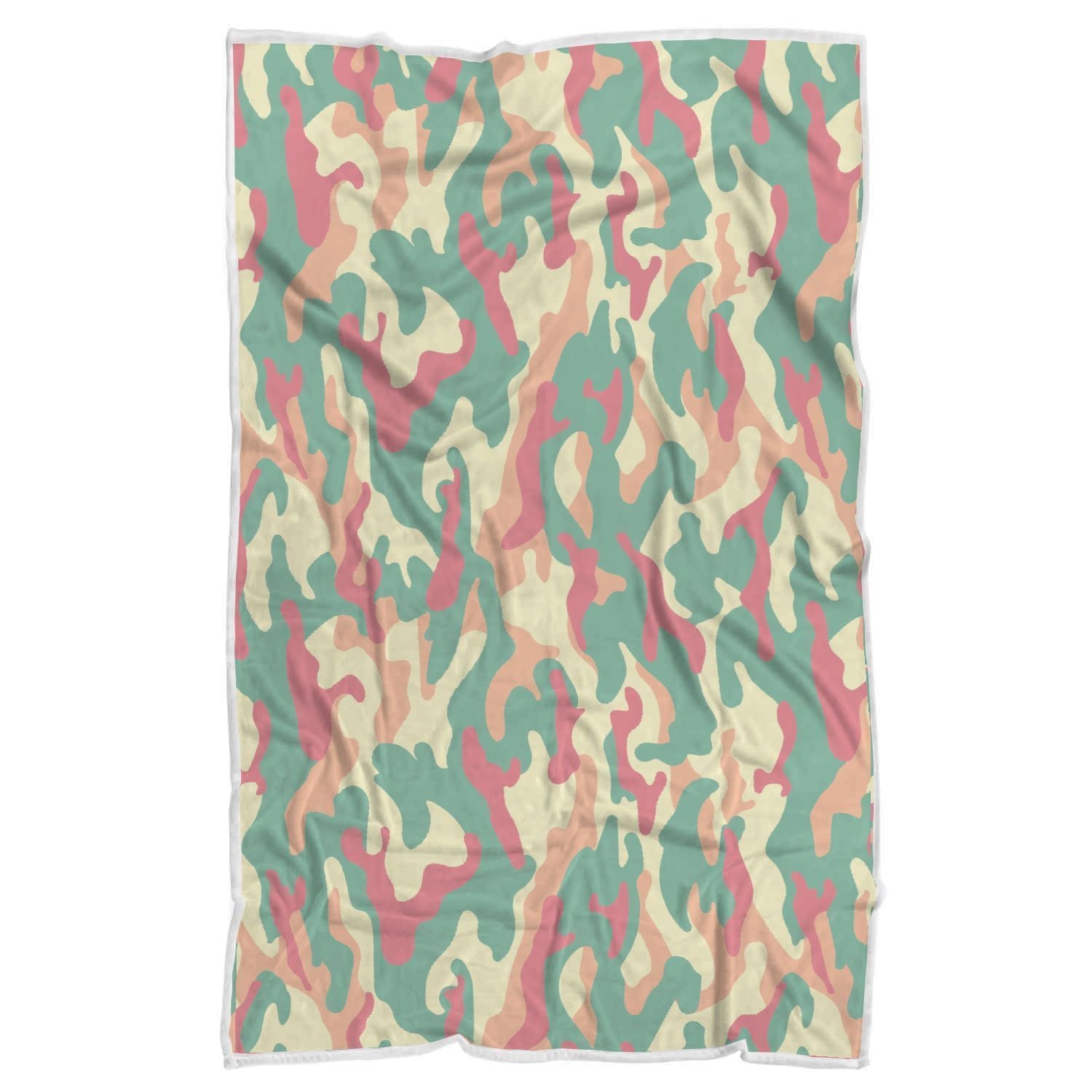 Pastel Camouflage Print Sherpa Blanket