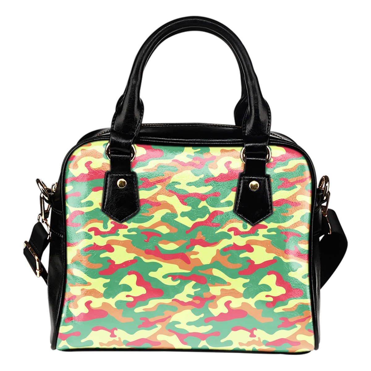 Pastel Camouflage Print Shoulder Handbag