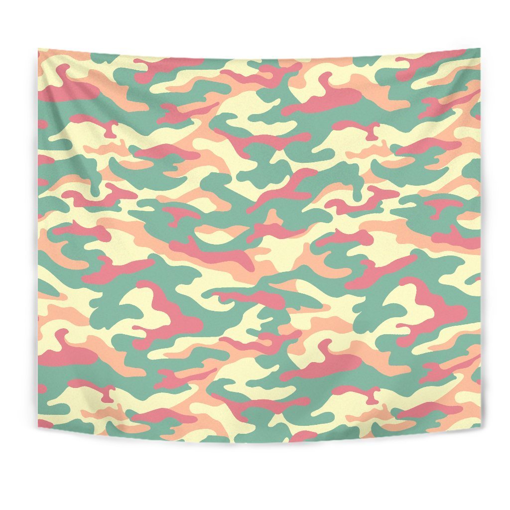 Pastel Camouflage Print Wall Tapestry