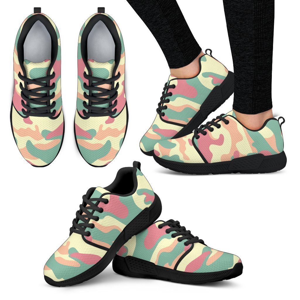 Pastel Camouflage Print Women's Athletic Shoes