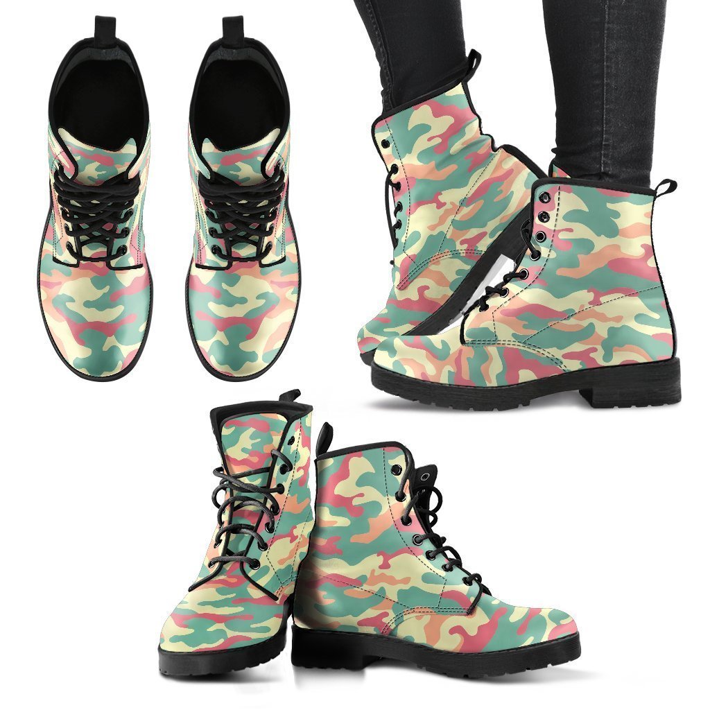 Pastel Camouflage Print Women's Boots