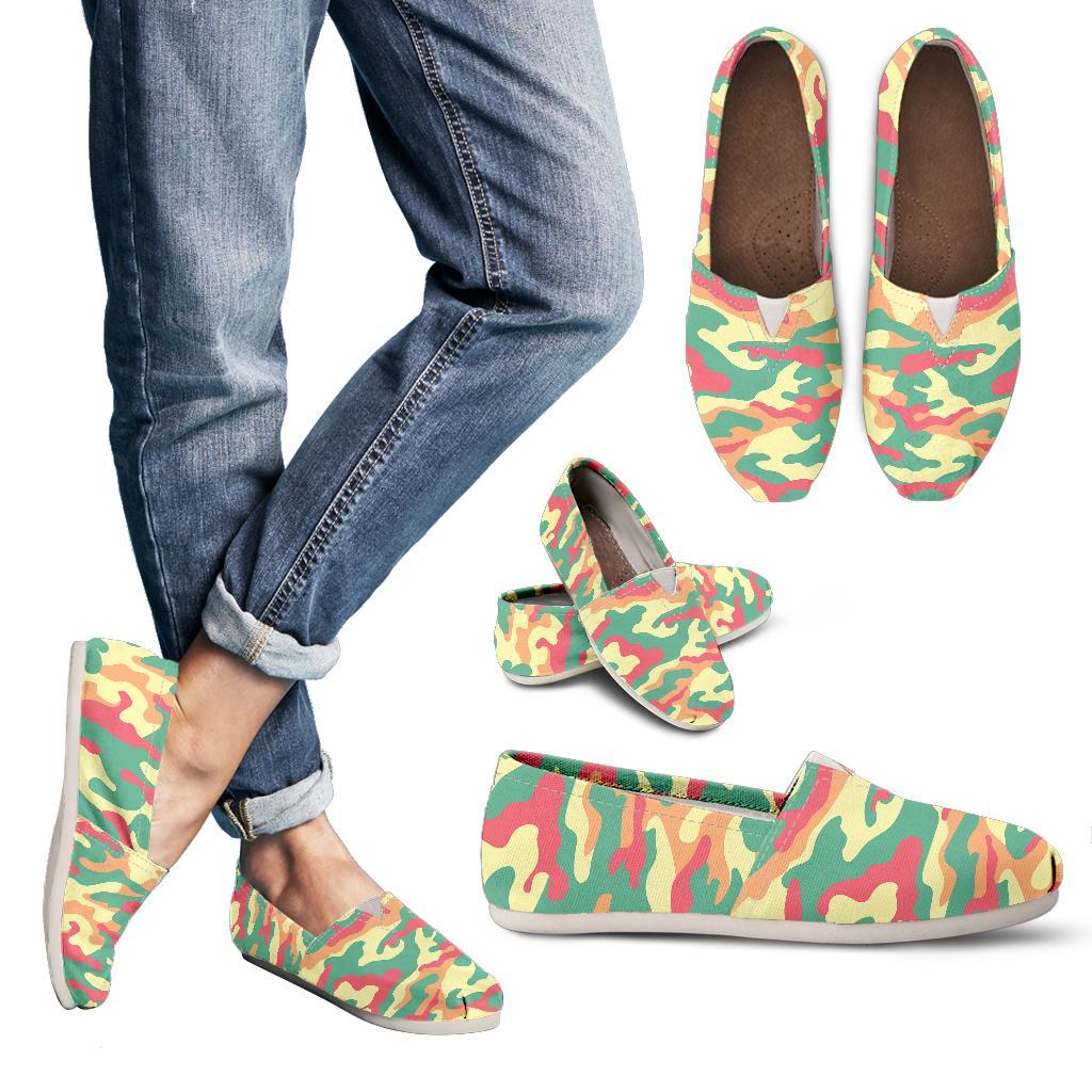 Pastel Camouflage Print Women's Casual Canvas Shoes