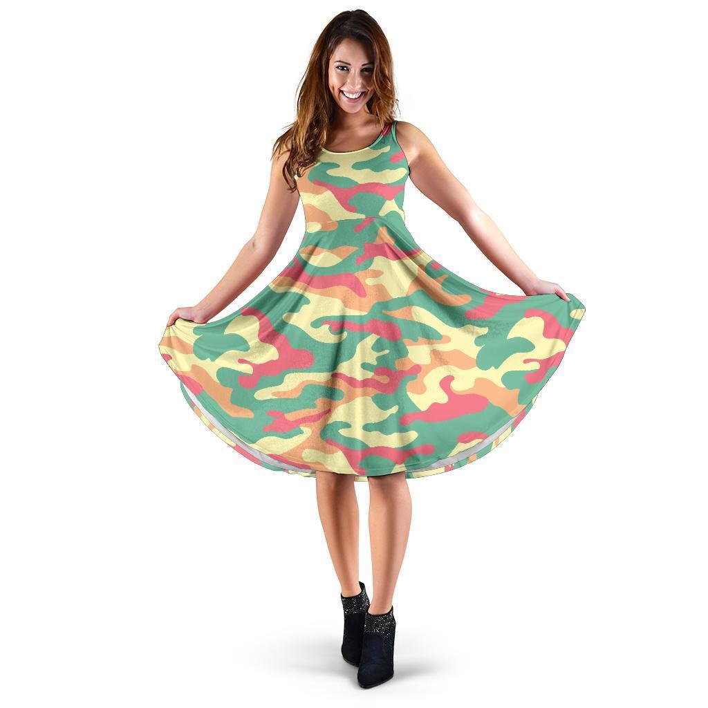 Pastel Camouflage Print Women's Dress