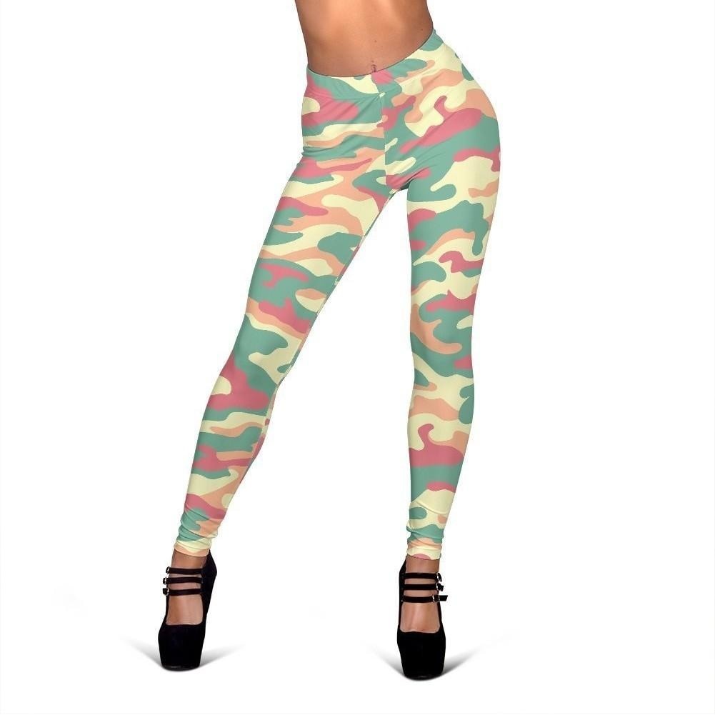 Pastel Camouflage Print Women's Leggings