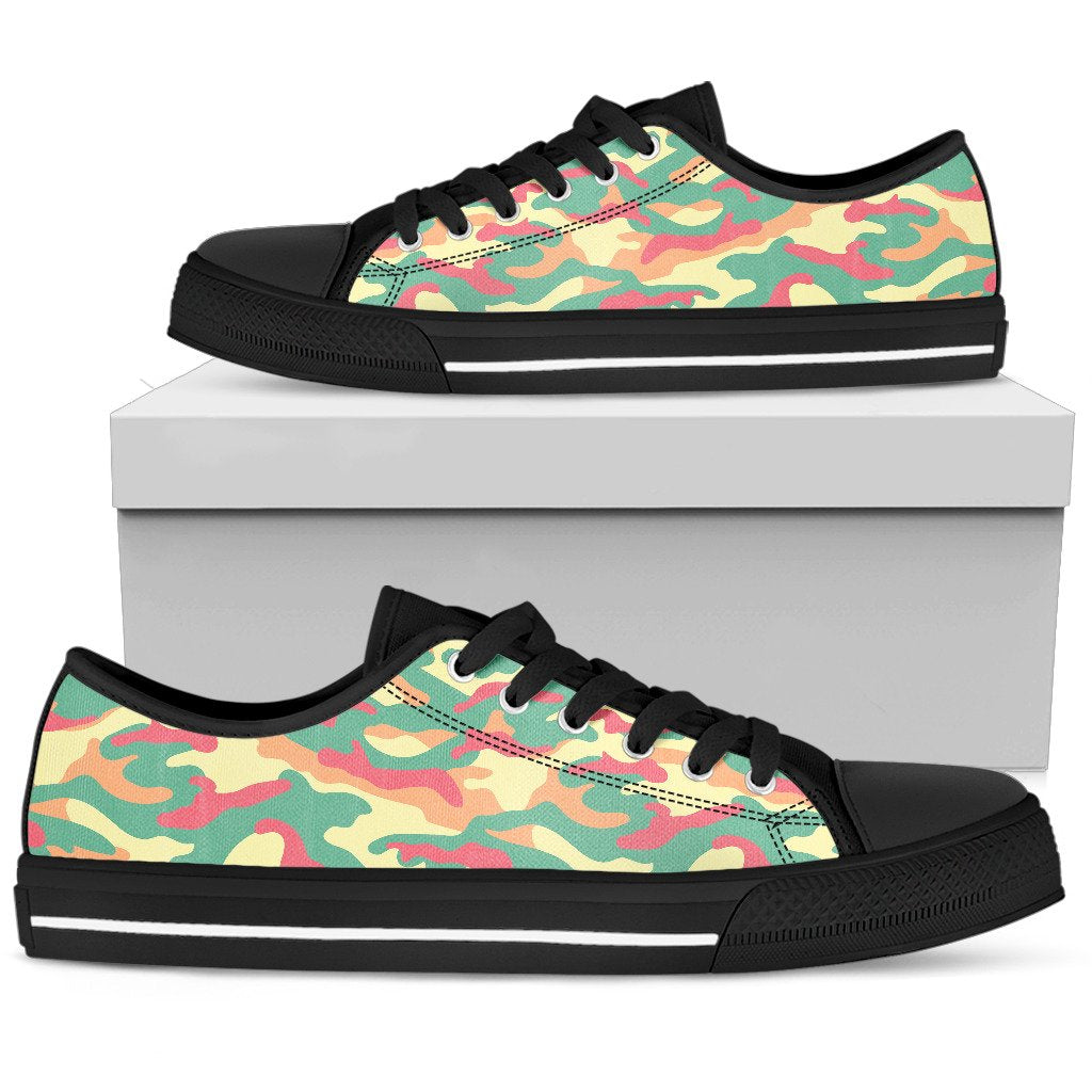 Pastel Camouflage Print Women's Low Top Shoes