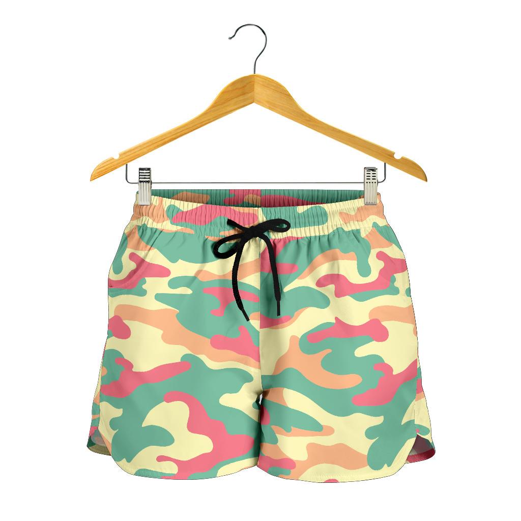 Pastel Camouflage Print Women's Shorts