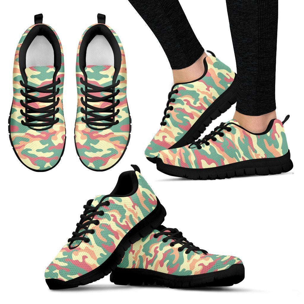 Pastel Camouflage Print Women's Sneakers