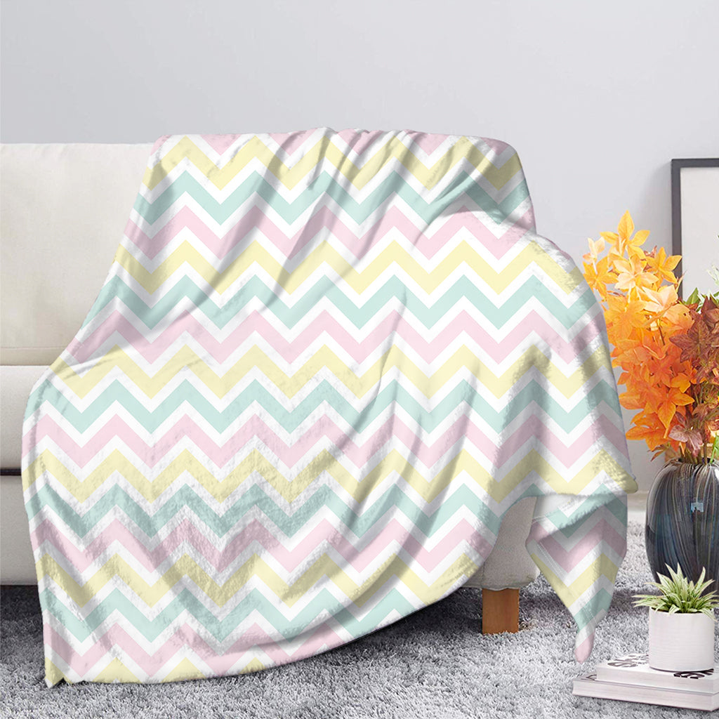 Pastel Chevron Pattern Print Blanket