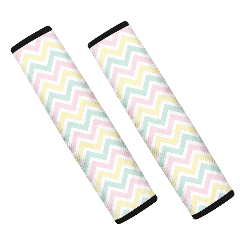 Pastel Chevron Pattern Print Car Seat Belt Covers