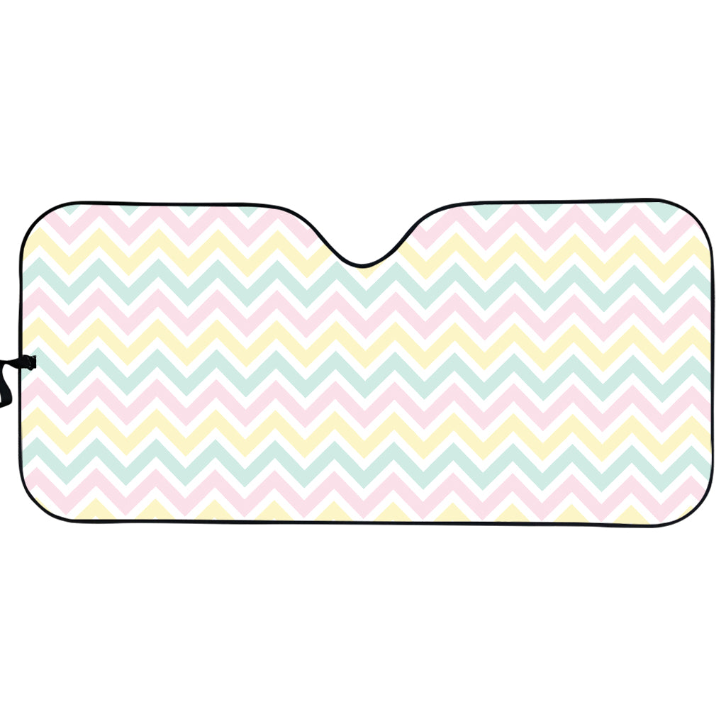 Pastel Chevron Pattern Print Car Sun Shade