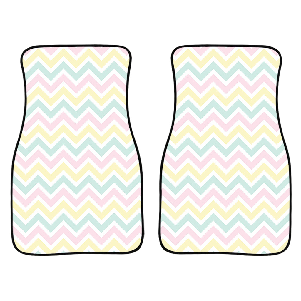 Pastel Chevron Pattern Print Front Car Floor Mats