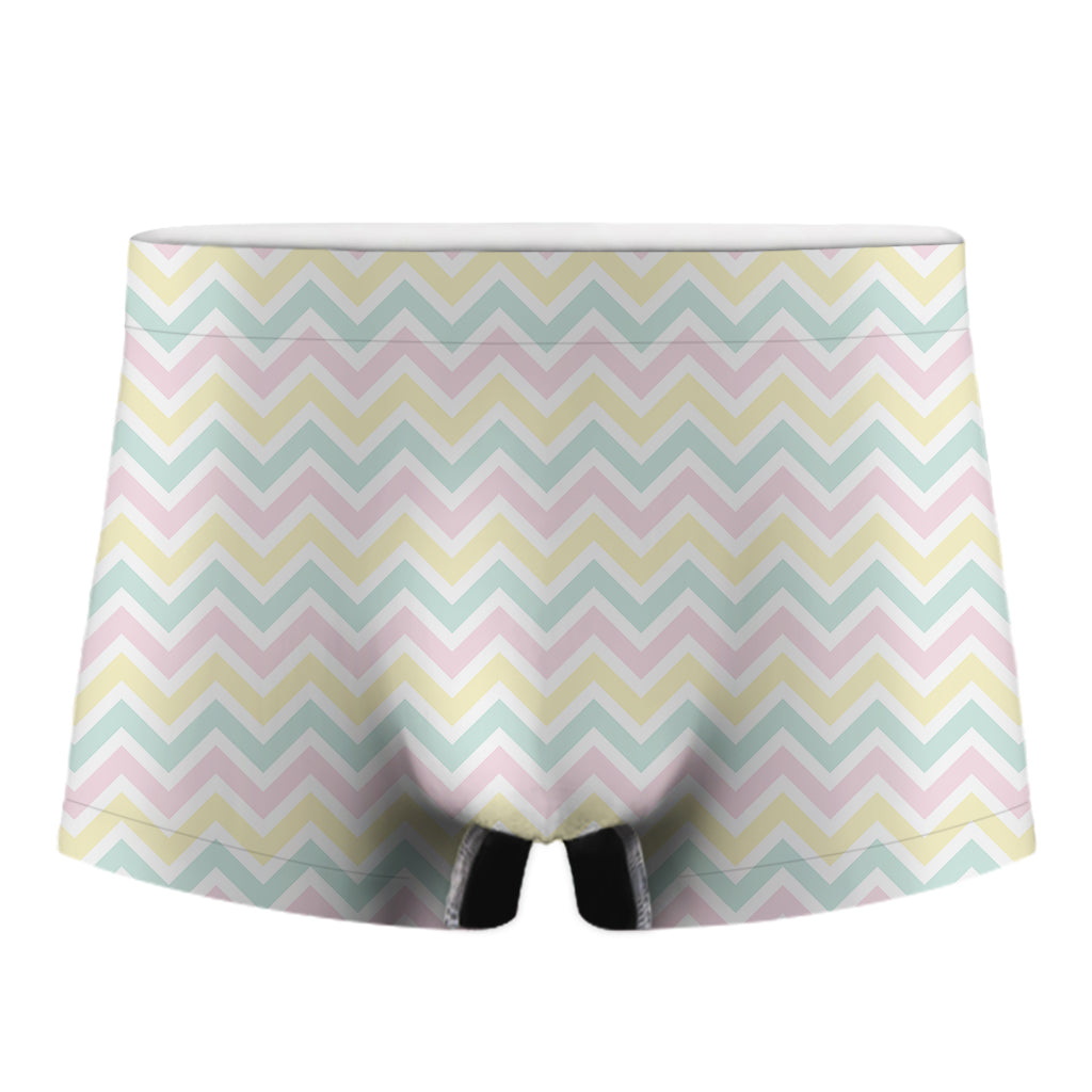 Pastel Chevron Pattern Print Men's Boxer Briefs