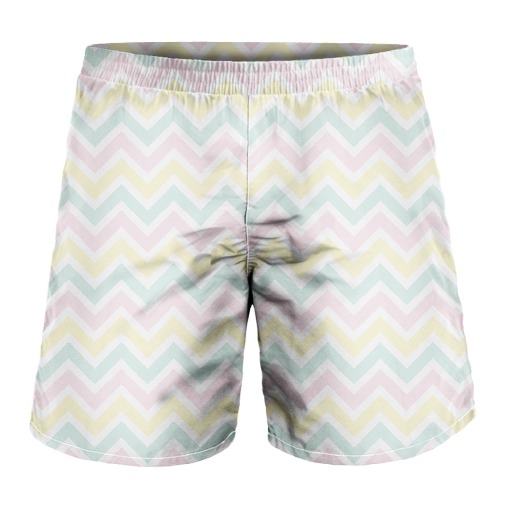 Pastel Chevron Pattern Print Men's Shorts