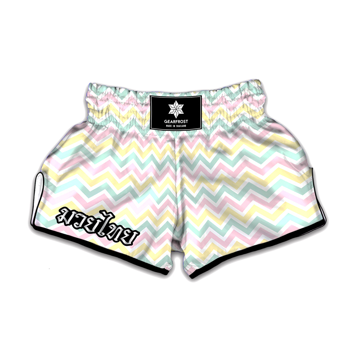 Pastel Chevron Pattern Print Muay Thai Boxing Shorts