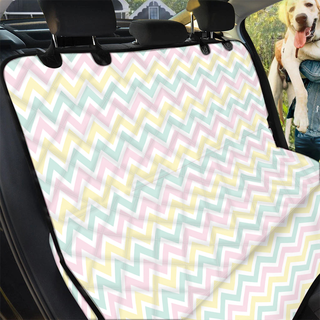 Pastel Chevron Pattern Print Pet Car Back Seat Cover