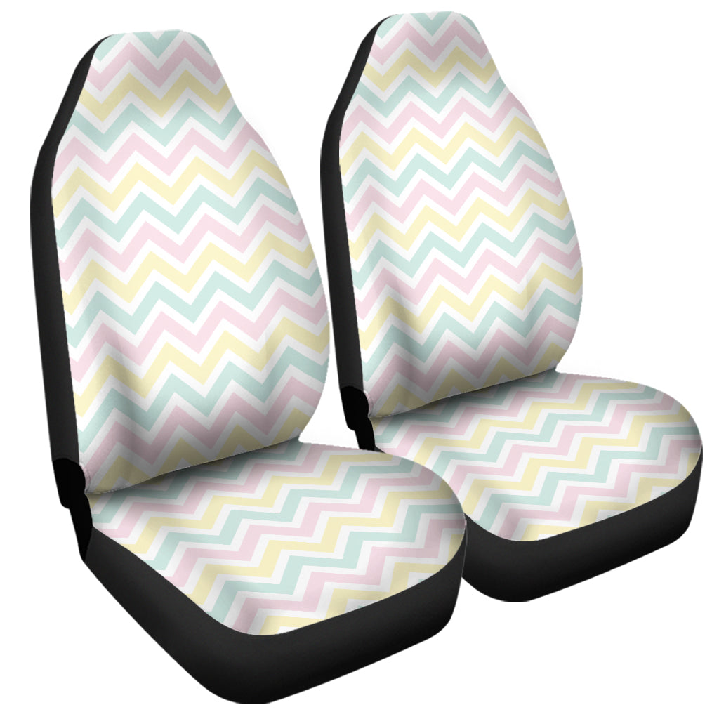 Pastel Chevron Pattern Print Universal Fit Car Seat Covers