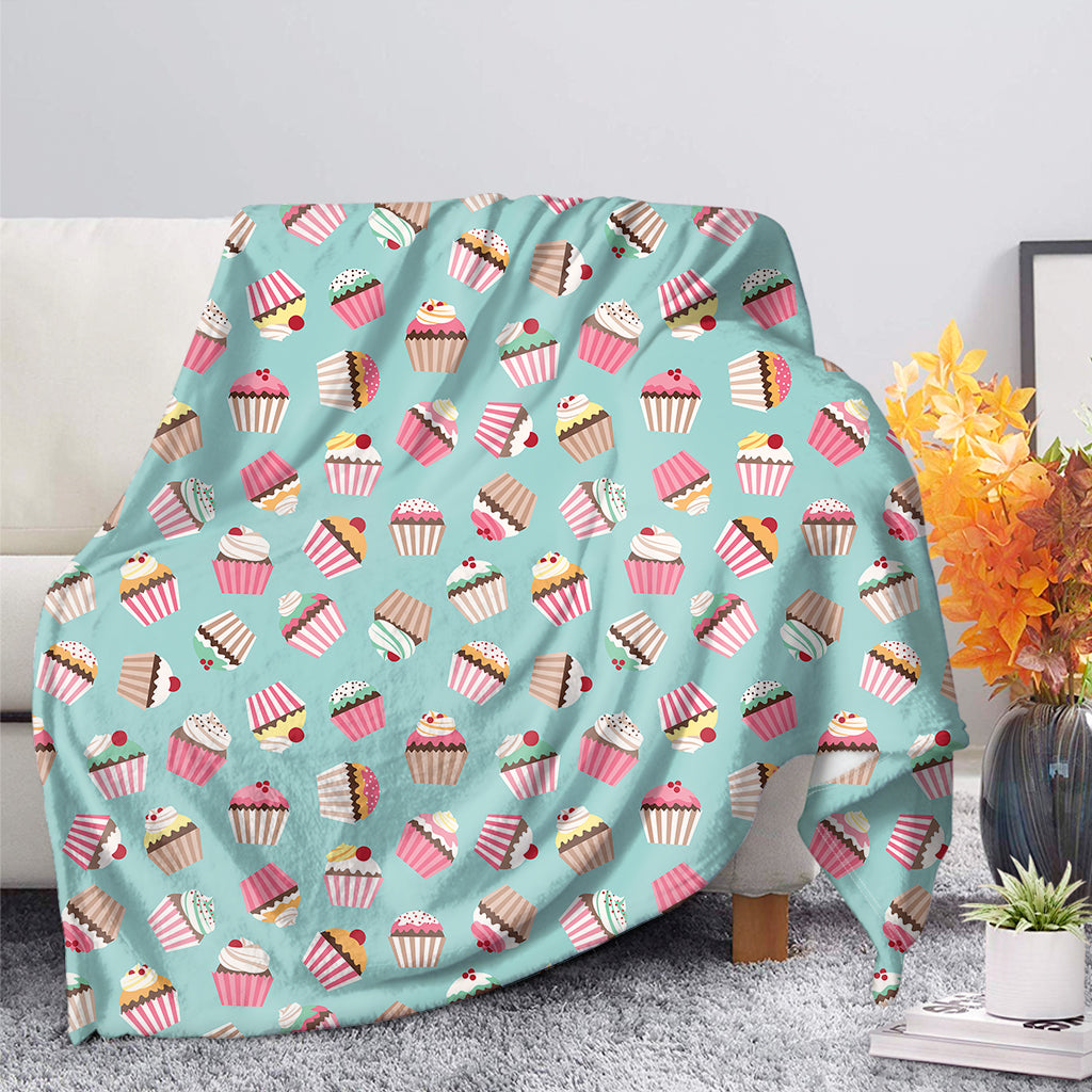 Pastel Cupcake Pattern Print Blanket