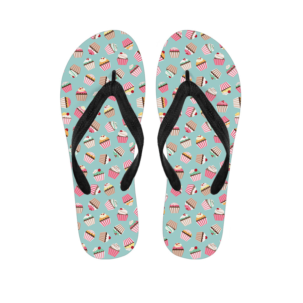 Pastel Cupcake Pattern Print Flip Flops