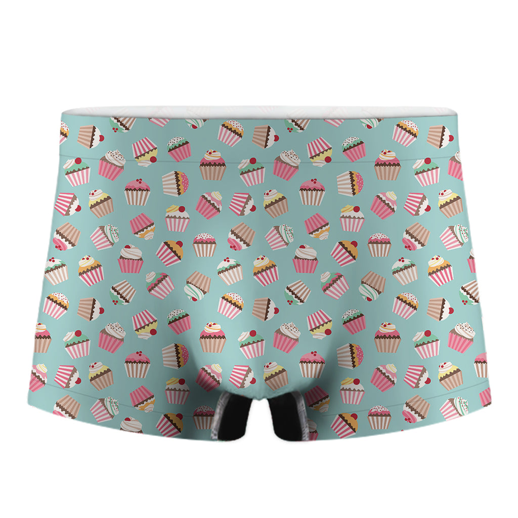 Pastel Cupcake Pattern Print Men's Boxer Briefs