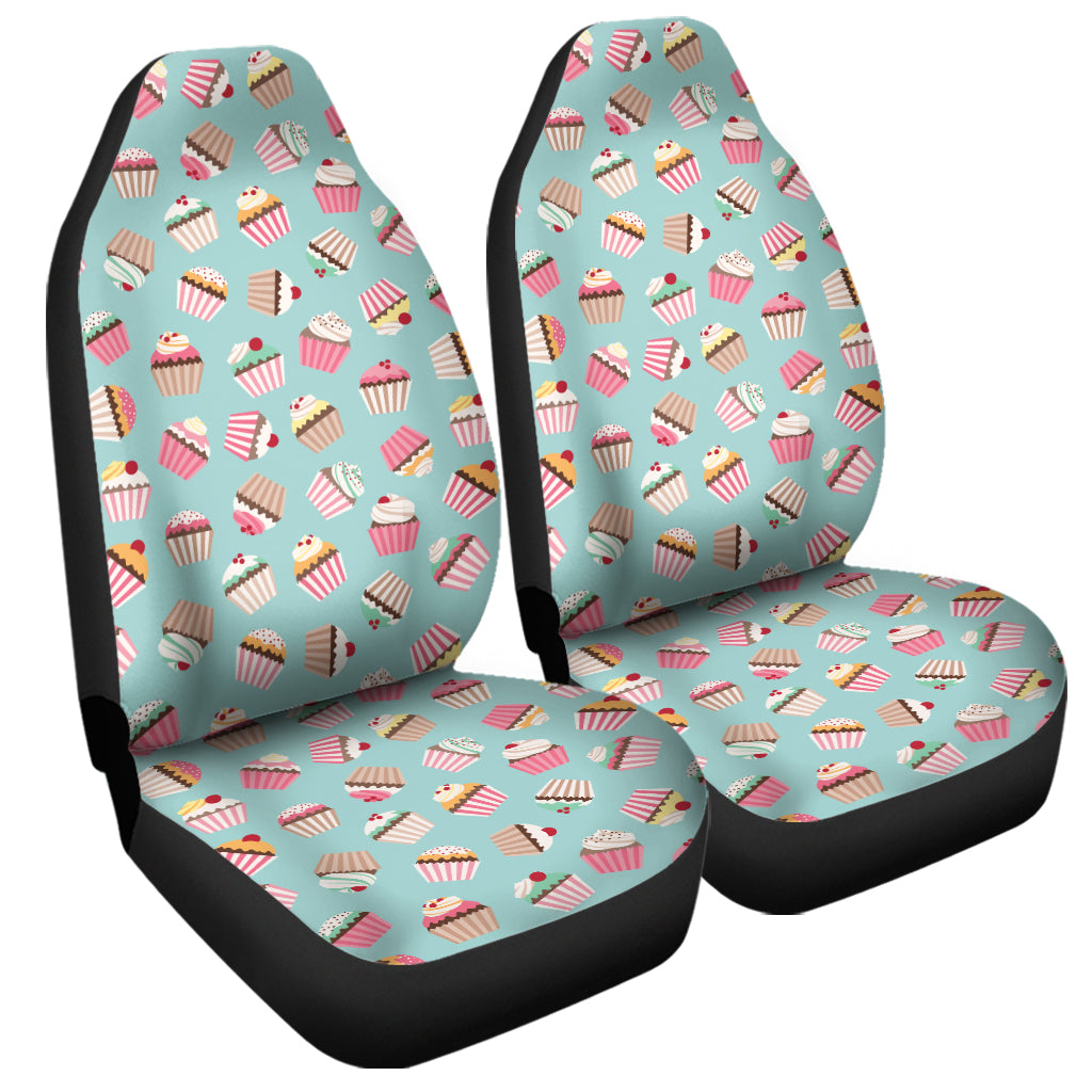 Pastel Cupcake Pattern Print Universal Fit Car Seat Covers