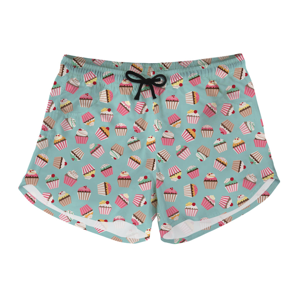 Pastel Cupcake Pattern Print Women's Shorts