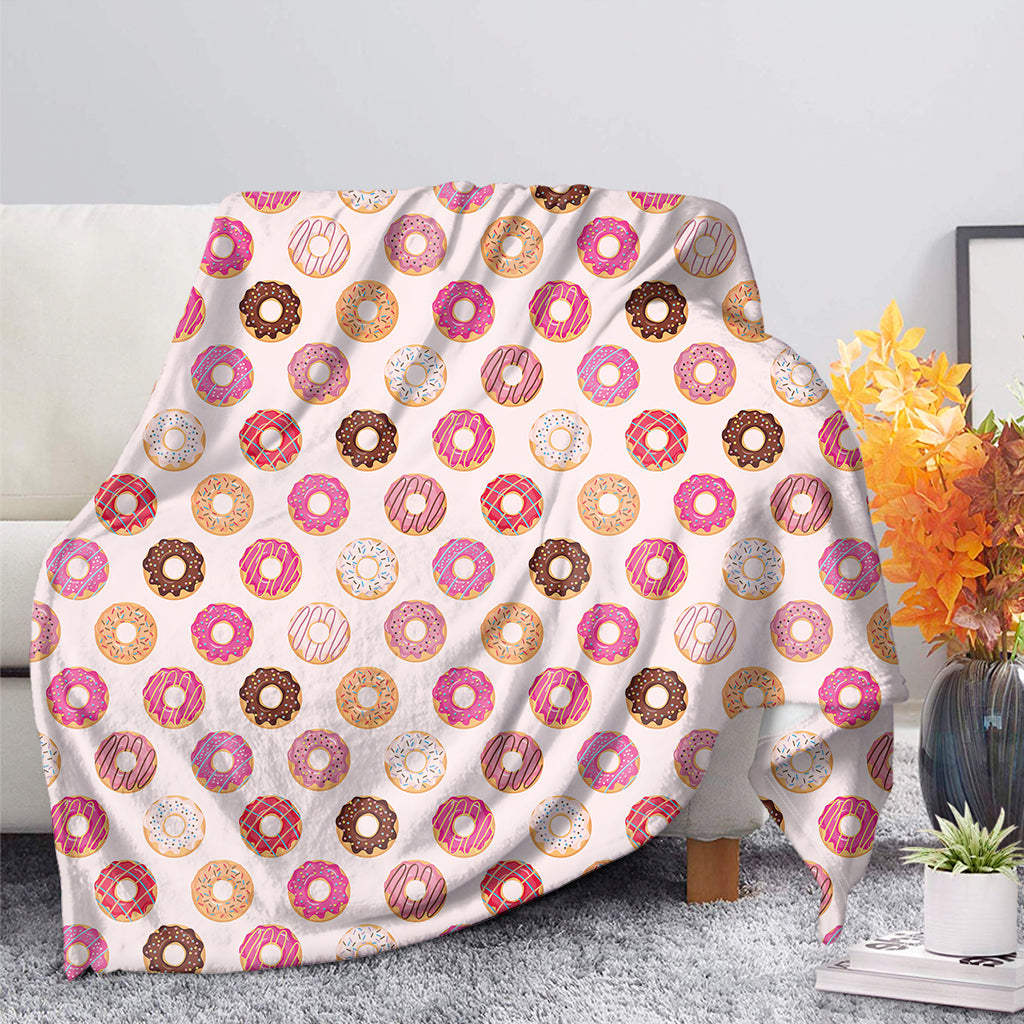 Pastel Donut Pattern Print Blanket