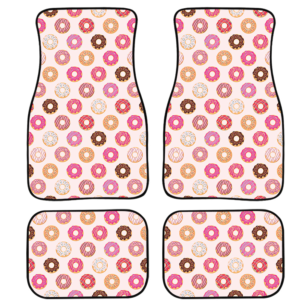 Pastel Donut Pattern Print Front and Back Car Floor Mats