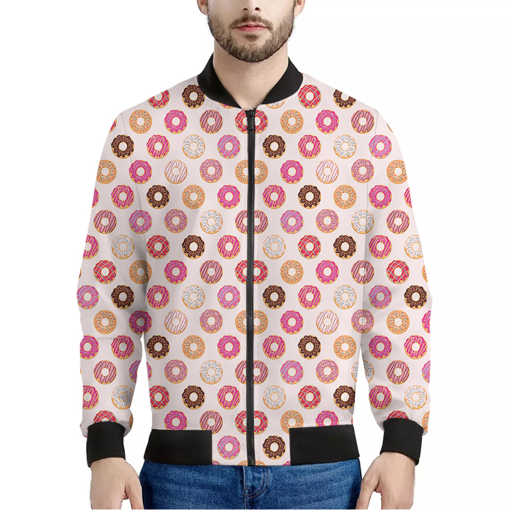 Pastel Donut Pattern Print Men's Bomber Jacket