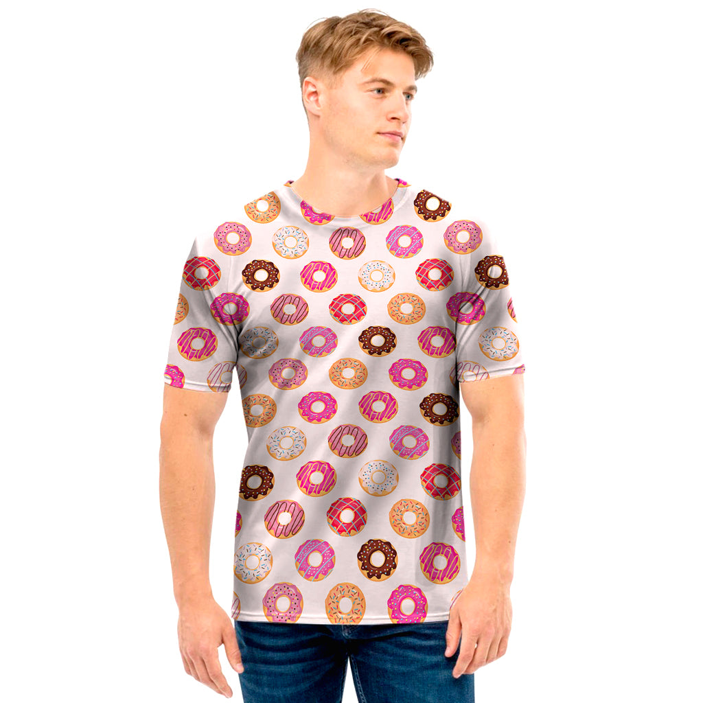 Pastel Donut Pattern Print Men's T-Shirt