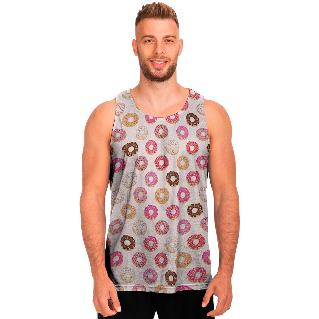 Pastel Donut Pattern Print Men's Tank Top