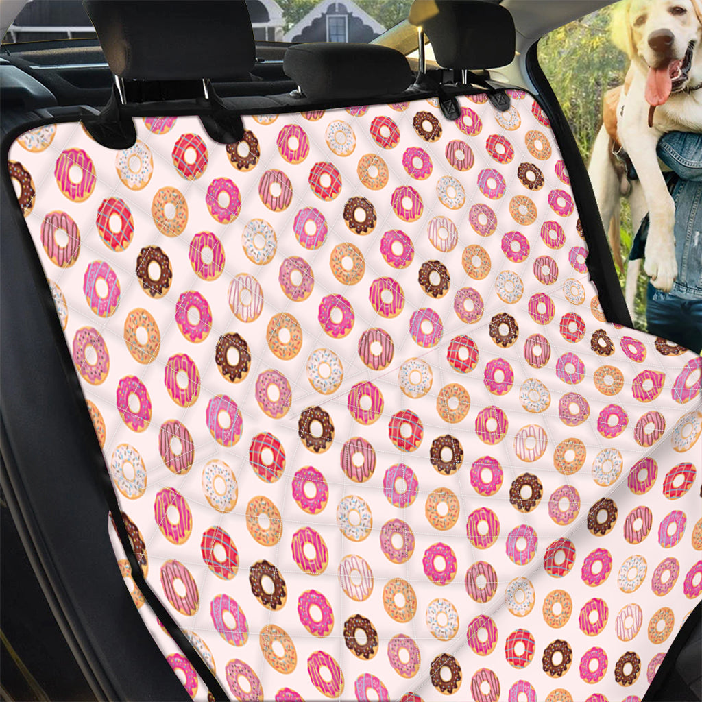 Pastel Donut Pattern Print Pet Car Back Seat Cover