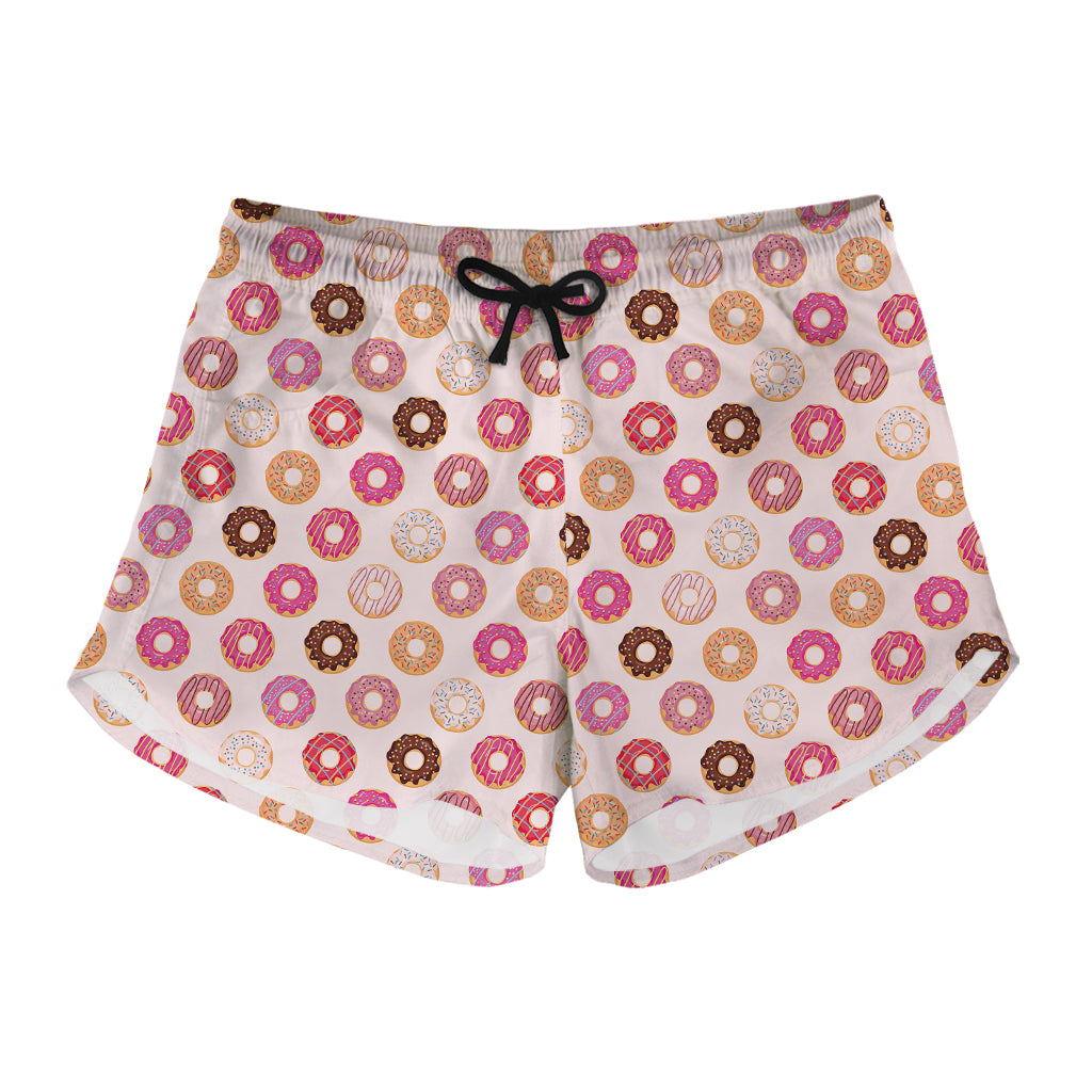 Pastel Donut Pattern Print Women's Shorts