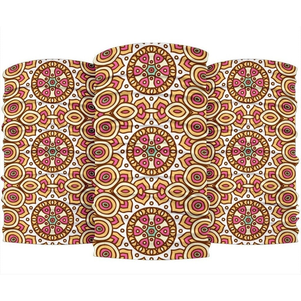 Pastel Ethnic Mandala Print 3-Pack Bandanas