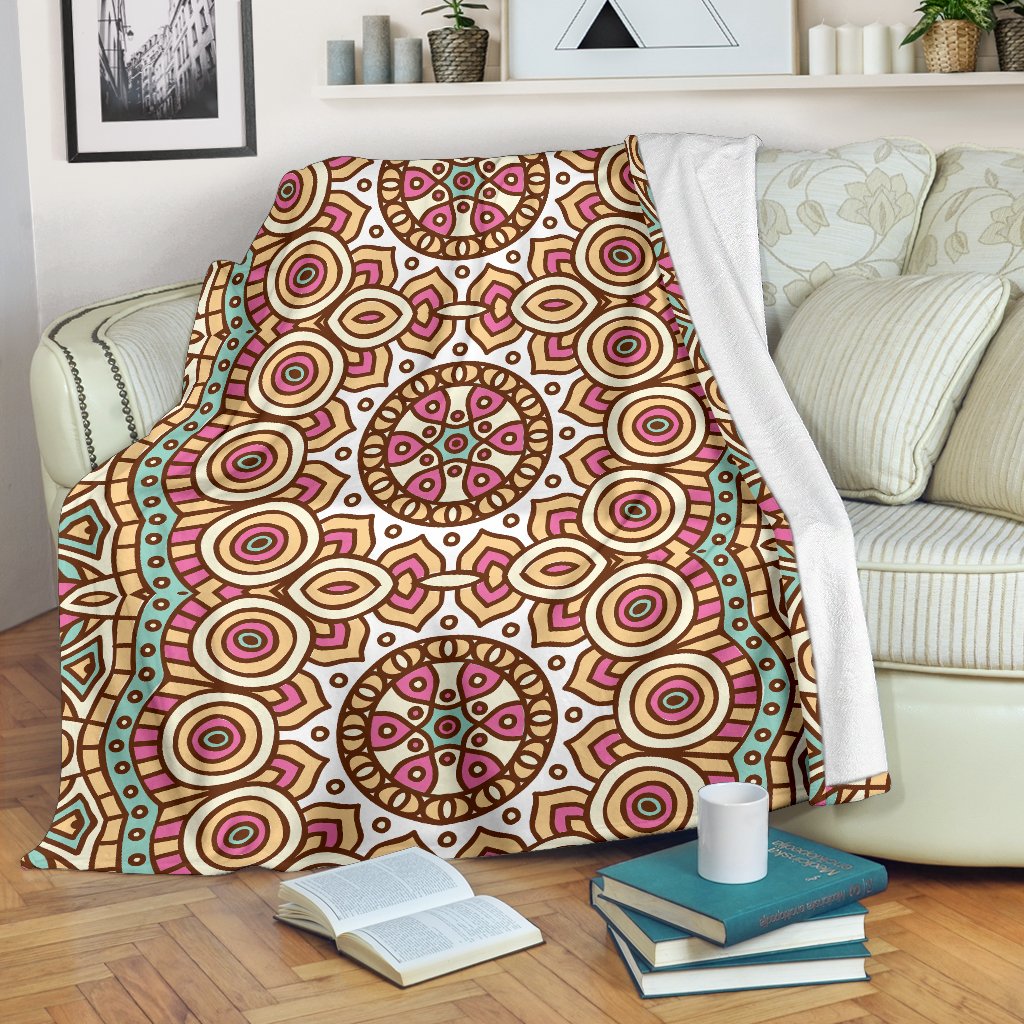 Pastel Ethnic Mandala Print Blanket